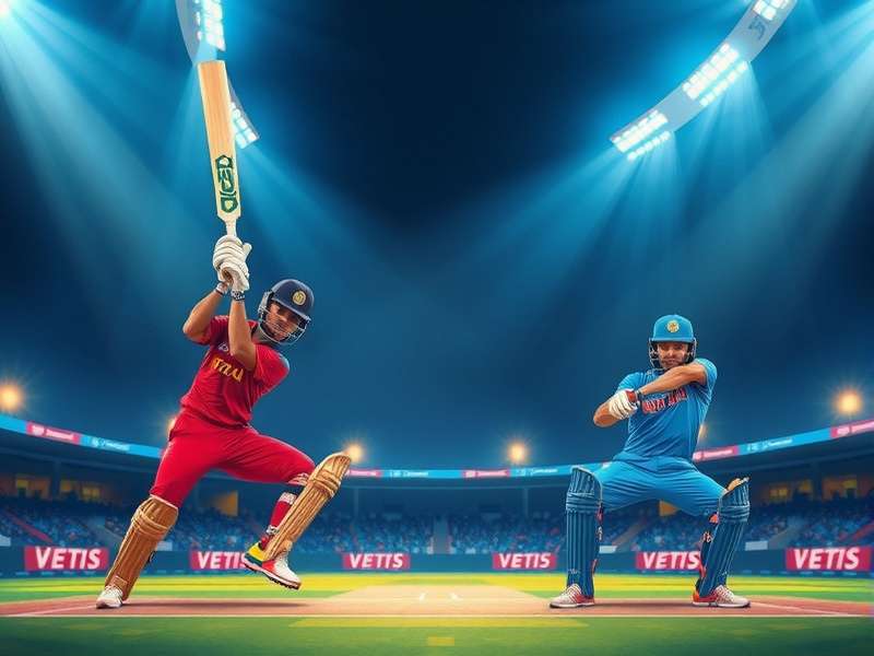 Live Betway game on TV screen with cricket match