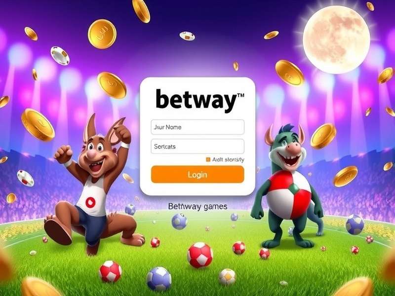 Modern smartphone displaying the Betway app login screen in a dark theme